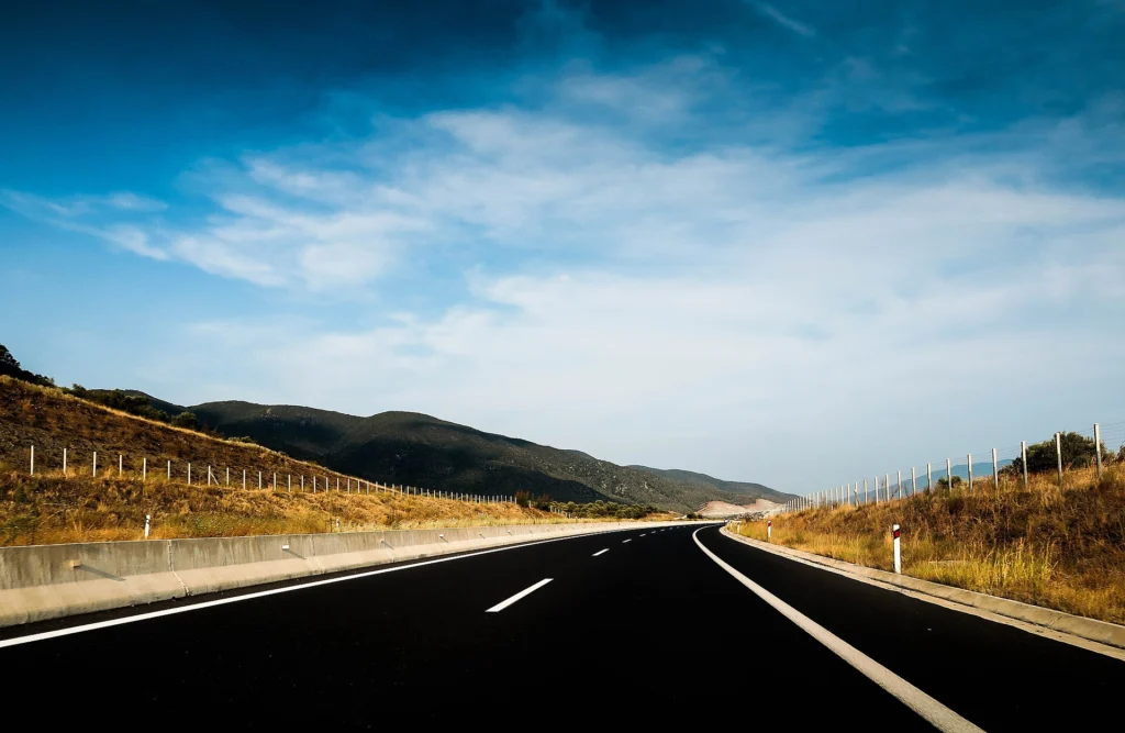 Empty highway lanes standing in for an AI gateway path