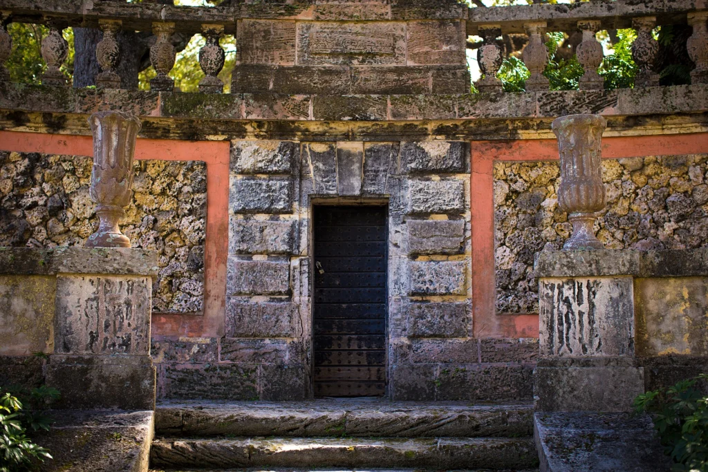 A locked stone door standing for private models that keep files inside